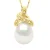 Halsketting Beaded Hangertje KNOOP Geelgoud en Diamanten 0,04 Ct Echte Zoetwaterparel Peer 9-10 mm