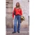 TRENDYOLMİLLA Dames Blauw Effen Wijde pijp Normale taille Jeans
