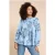 White Stuff Fia Frill Neck Top Blue Printed