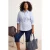 Trendyol Curve Dames Blauw Gestreept Lang Getailleerd Grote maten Overhemden