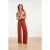 Smashed Lemon Blouse met tie-dye look en ruches in bruin en roze |