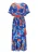 IZIA Jurk  lichtblauw / donkerblauw / oranje / rood