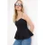 TRENDYOLMİLLA Dames Zwart Effen Mouwloos Peplum Blouses