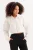 JUSTEVER Crop Hooded Zippered Kangaroo Pocket Raised Hoodie Ecru Women’s Sweatshirt – Lumen