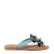 Lazamani leren teenslippers blauw