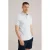 WE Fashion slim polo met ingebreid patroon lichtblauw