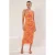 TRENDYOLMİLLA Dames Oranje Abstract Maxi Mouwloos Avond / Dagelijks Bodycon Jurken
