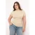 Trendyol Curve Dames Beige Effen Kort Getailleerd Grote maten Blouses