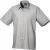 Premier Heren Korte Mouw Formele Poplin Gewoon Werk Shirt (Zilver)