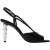 Chanel slingback sandalen met kristallen versiering in zwart lakleer