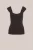 WE Fashion – Dames singlet van ribstof – Regular fit – Donkerbruin – LENZING™ ECOVERO™ viscose –