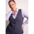 Plus Basics travelstof pied-de-poule gilet – donkerblauw