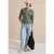 Shirt met 3/4-mouwen, split in de hals en elastische zoom