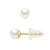 Ear Studs Ronde Zoetwater Parels 4-5mm Natural White Yellow Gold