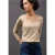 Street One Dames Shirt met hartvormige halslijn in Beige