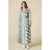 Oltre Long Patterned Satin Dress Grey