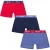 Ellesse Boxershorts voor heren met lage taille (3-pack) (Rood/Zwaar/Blauw)
