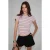 Slim fit cropped T-shirt met ronde hals