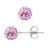 Nagels van roze kristallen bollen 6 mm zilver 925 – puur kristal
