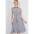 Gestreepte Midi-jurk met Knopsluiting en Binding Detail