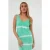 EsQualo Dress Long Split Tie Dye Green