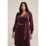 WE Fashion velours wikkel-/overslagjurk donkerrood