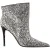 Steve Madden Sentinel-enkellaarsjes voor dames met strass-steentjes, metallic afwerking en hoge stilettohak (Zilver)