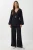 Hoge Taille Wijde Pijpen Broek & V-Hals Blouse met Strikdetails Set