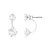Duo oorbellen, zirkoniumoxiden en 925 zilver – Brilliance