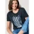 Cecil Dames Shirt met opschrift Burnout in Blauw