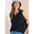 Top met gespleten hals in effen kleur