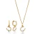 Orphelia ‘Aurora’ Dames 925 Sterling Zilveren Set: Ketting-Hanger + Oorbellen – Zilver/Goud SET-7525/G