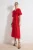 TRENDYOLMİLLA Dames Rood Effen Maxi Driekwart mouw Casual A-lijn Jurken