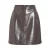VILA imitatieleren korte rok – taupe