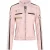 Dames Biker Racing Badges Roze Leren Jas-Eastleigh