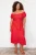 Trendyol Curve Dames Rood Bloemen Maxi Kort Stijlvol/Avond A-lijn Grote maten Jurk