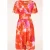 Topvintage exclusive ~ Sadie aquarel overslag swing jurk in oranje en roze