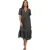 Brave Soul Dames/Dames Puff Sleeve Wrap Dress (Zwart, Wit)