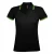 SOLS Dames/dames Pasadena getipt korte mouw Pique Polo Shirt (Zwart/Kalk)