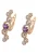faina Oorbellen  rose-goud / donkerlila / transparant