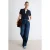 TRENDYOLMİLLA Dames Donkerblauw Effen Wijde pijp Hoge taille Jeans