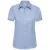 Russell Collection Shirt met korte mouwen in visgraatmotief voor dames/dames (Lichtblauw)