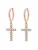 Hey Happiness Oorbellen ‘Kreuz’  rose-goud