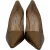 Manolo Blahnik BB Pump met Spitse Neus in Bronzen Slangenleer