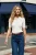 TRENDYOLMİLLA Dames Ecru Kabelgebreid Kort Regular fit Blouses