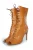 Prada bruine leren veterlaarzen met peep toe