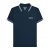 Lambretta Heren SS25 Gebrandmerkt Mouwen Poloshirt (Marine)
