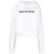 Gebroken witte cropped witte hoodie met geometrisch logo