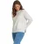 Be You Dames/Dames Sweater Top met Zakken Crew Hals (Crème)