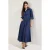 Marineblauwe effen maxi lange casual oversized jurk